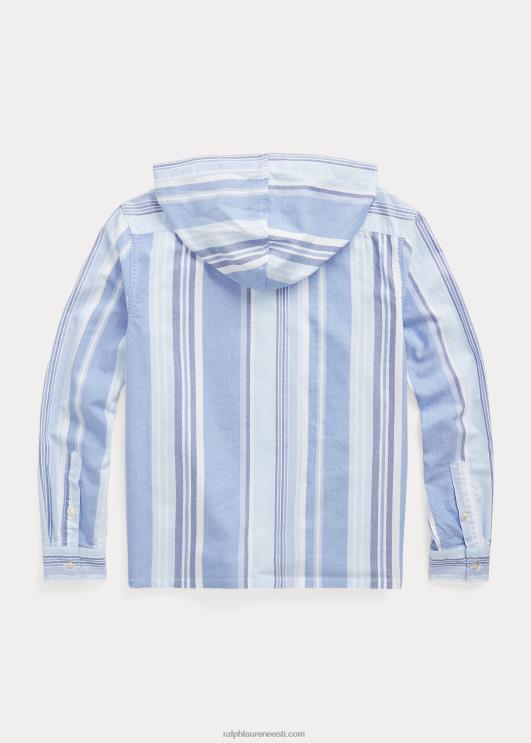 Ralph Lauren lapsed triibuline puuvillane oxford kapuutsiga särk PR0V6559 sinine multi