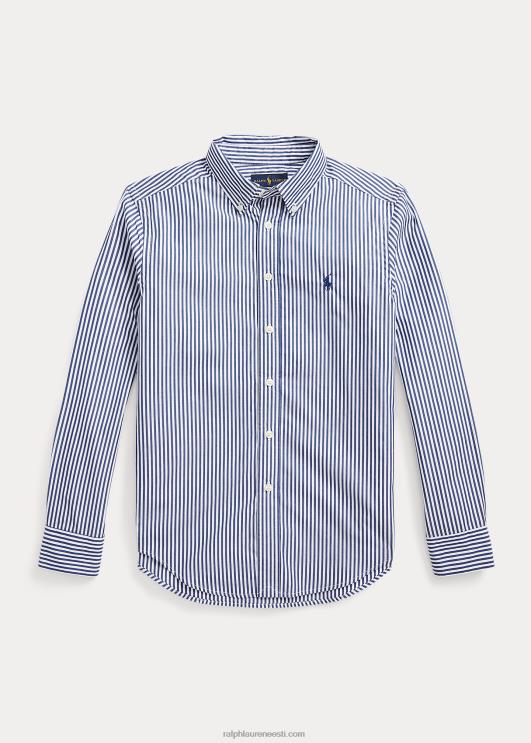 Ralph Lauren lapsed triibuline puuvillane popliinisärk PR0V6546 mereväe/valge