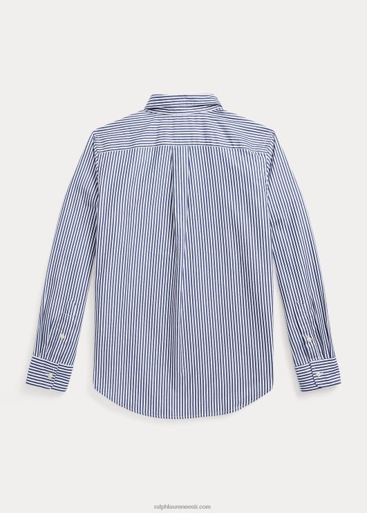 Ralph Lauren lapsed triibuline puuvillane popliinisärk PR0V6546 mereväe/valge