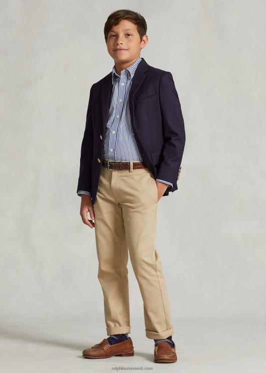 Ralph Lauren lapsed triibuline puuvillane popliinisärk PR0V6546 mereväe/valge