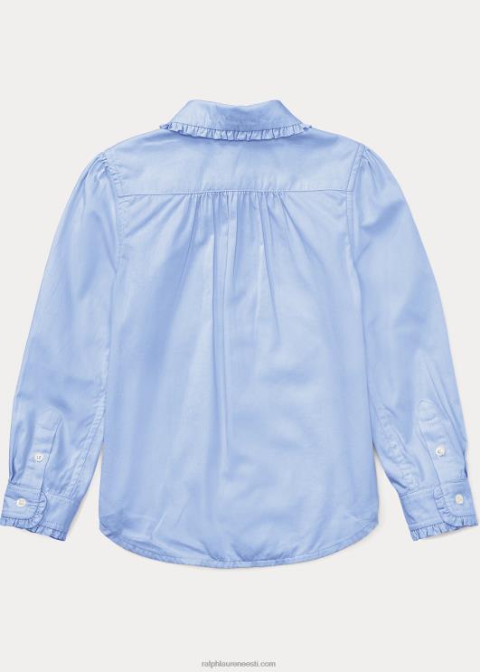 Ralph Lauren lapsed volangidega puuvillane oxfordi särk PR0V6948 sinine hüatsint
