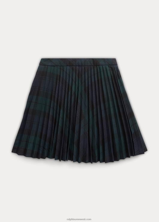 Ralph Lauren lapsed tartanruuduline plisseeritud seelik PR0V6890 mustkell tartan