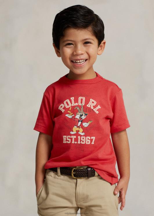 Ralph Lauren lapsed Kuu uusaasta puuvillane trikoosärk PR0V6437 postitus punane