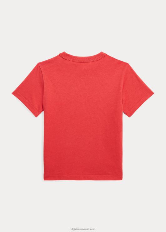 Ralph Lauren lapsed Kuu uusaasta puuvillane trikoosärk PR0V6437 postitus punane