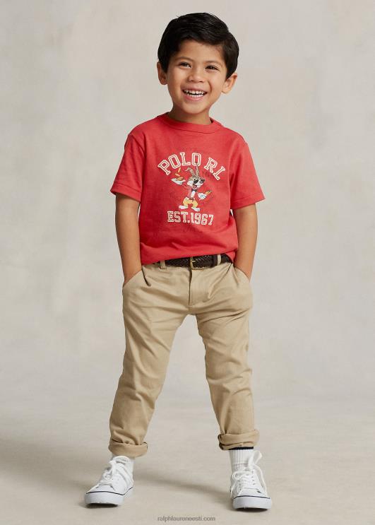 Ralph Lauren lapsed Kuu uusaasta puuvillane trikoosärk PR0V6437 postitus punane