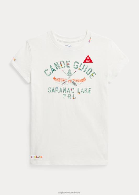 Ralph Lauren lapsed kanuujuhi puuvillane trikoo tee PR0V7121 tekipesu valge