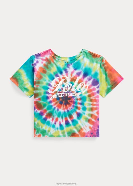 Ralph Lauren lapsed lipsuvärvi logoga puuvillane trikoo karbikujuline tee PR0V7114 vikerkaarlipsu värv