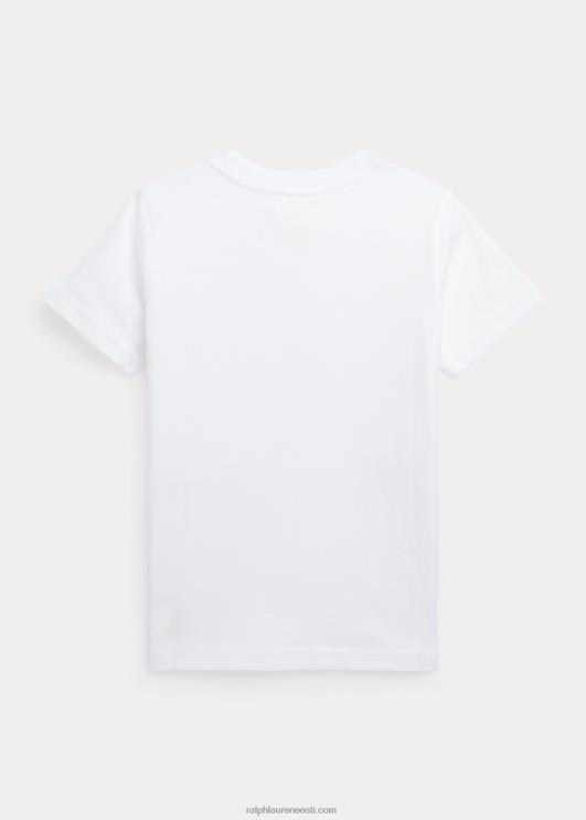 Ralph Lauren lapsed lipsuvärviga suur poni puuvillane trikoo särk PR0V6519 valge