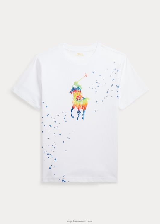 Ralph Lauren lapsed lipsuvärviga suur poni puuvillane trikoo särk PR0V6654 valge