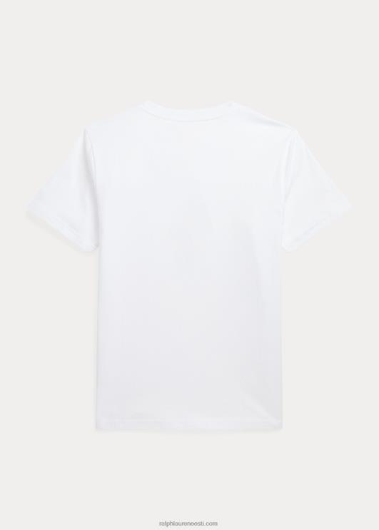 Ralph Lauren lapsed lipsuvärviga suur poni puuvillane trikoo särk PR0V6654 valge