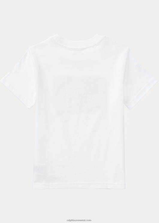 Ralph Lauren lapsed lipuline puuvillane trikoosärk PR0V5912 valge