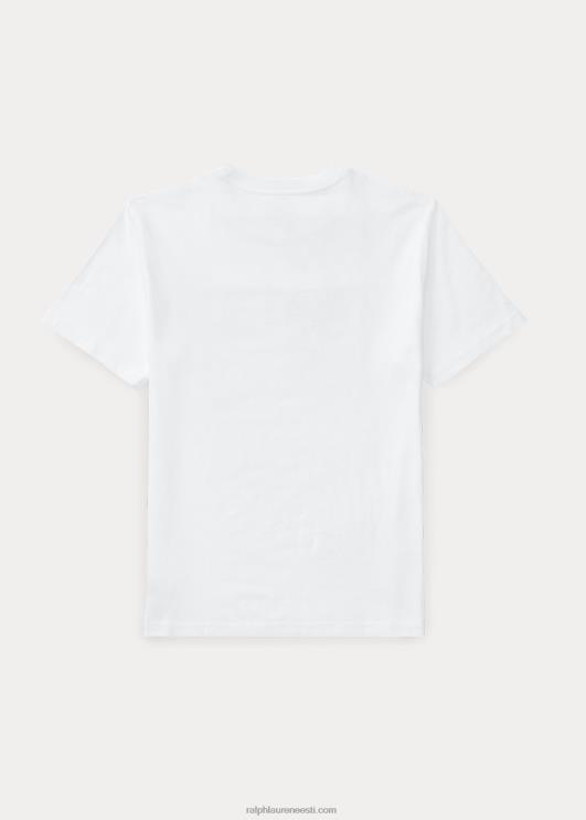 Ralph Lauren lapsed lipuline puuvillane trikoosärk PR0V6292 valge