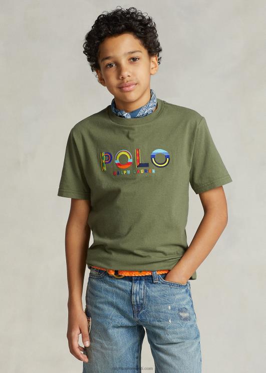 Ralph Lauren lapsed logoga puuvillane trikoosärk PR0V5971 tume salvei