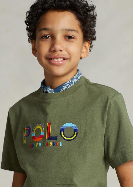 Ralph Lauren lapsed logoga puuvillane trikoosärk PR0V5971 tume salvei