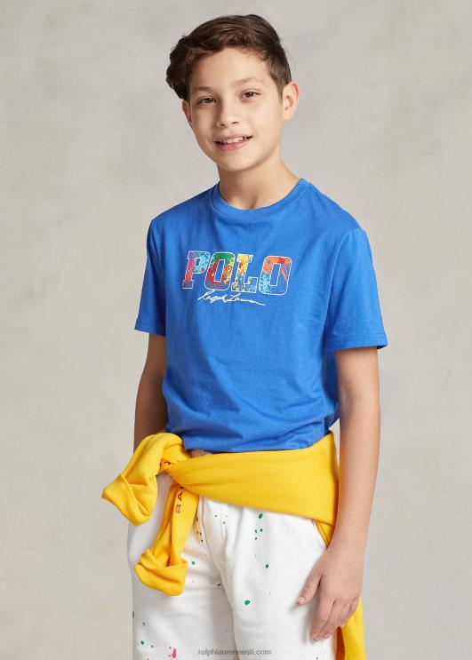 Ralph Lauren lapsed logoga puuvillane trikoosärk PR0V5987 uus iiris