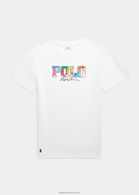 Ralph Lauren lapsed logoga puuvillane trikoosärk PR0V5988 valge