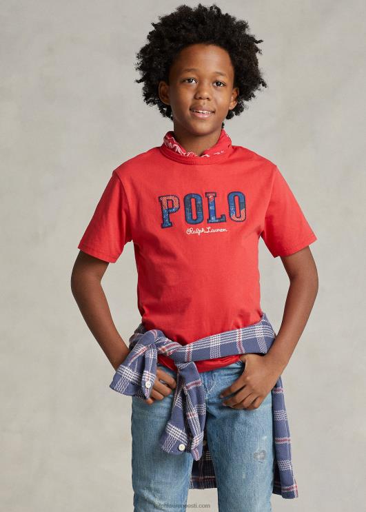 Ralph Lauren lapsed logoga puuvillane trikoosärk PR0V6000 postitus punane