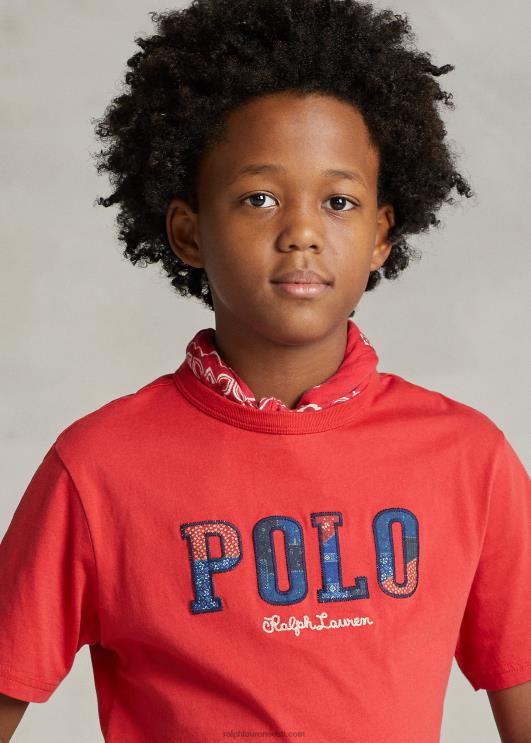 Ralph Lauren lapsed logoga puuvillane trikoosärk PR0V6000 postitus punane