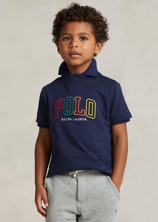 Ralph Lauren lapsed logoga puuvillane trikoosärk PR0V6432 kruiisilaevastik