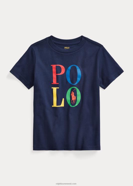 Ralph Lauren lapsed logoga puuvillane trikoosärk PR0V6491 kruiisilaevastik
