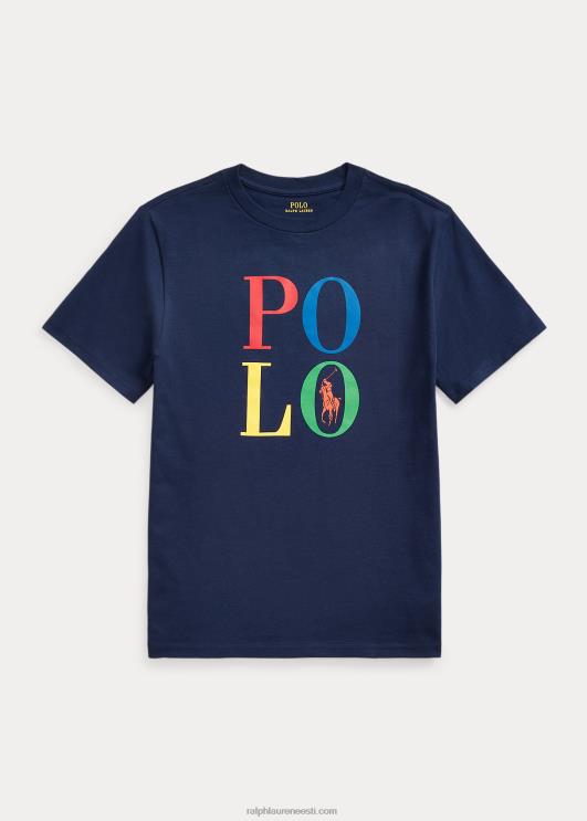 Ralph Lauren lapsed logoga puuvillane trikoosärk PR0V6623 kruiisilaevastik