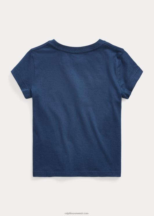 Ralph Lauren lapsed logoga puuvillane trikoosärk PR0V7414 rustikaalne merevägi