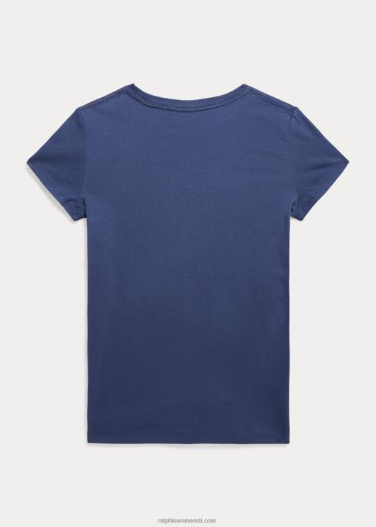 Ralph Lauren lapsed logoga puuvillane trikoosärk PR0V7529 rustikaalne merevägi