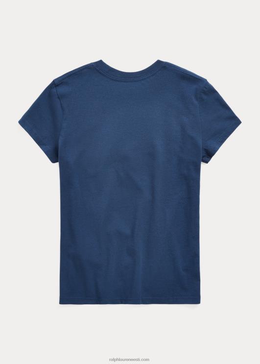 Ralph Lauren lapsed logoga puuvillane trikoosärk PR0V7568 rustikaalne merevägi