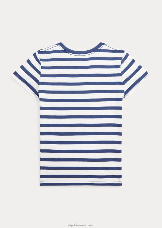 Ralph Lauren lapsed polo karu triibuline puuvillane t-särk PR0V10001 Deckwash valge/night Navy