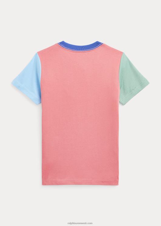 Ralph Lauren lapsed polo karu värviplokiga puuvillane t-särk PR0V5734 kõrberoosi multi