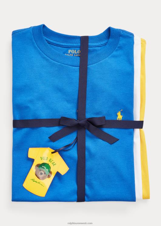 Ralph Lauren lapsed puuvillane jersey crewneck tee 3-pakk PR0V6493 sinine/valge/kollane