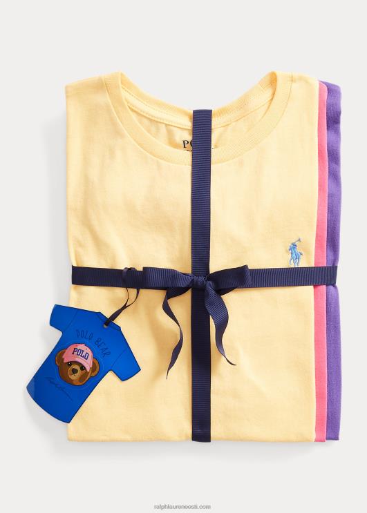 Ralph Lauren lapsed puuvillane jersey crewneck tee 3-pakk PR0V7395 impeerium kollane/roosa