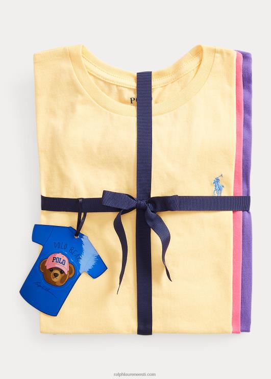 Ralph Lauren lapsed puuvillane jersey crewneck tee 3-pakk PR0V7561 impeerium kollane/roosa