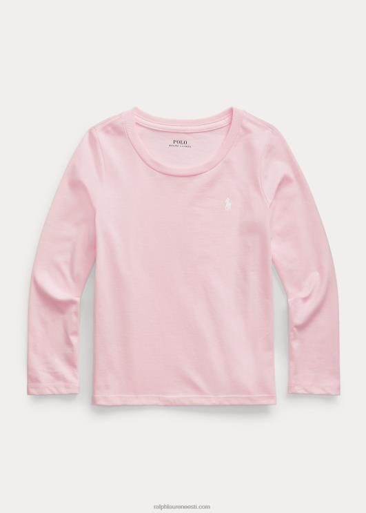 Ralph Lauren lapsed puuvillane jersey pikkade varrukatega t-särk PR0V6896 roosa varjund