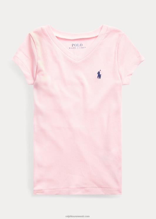Ralph Lauren lapsed puuvillane-modaalne v-kaelusega t-särk PR0V6956 karmeli roosa