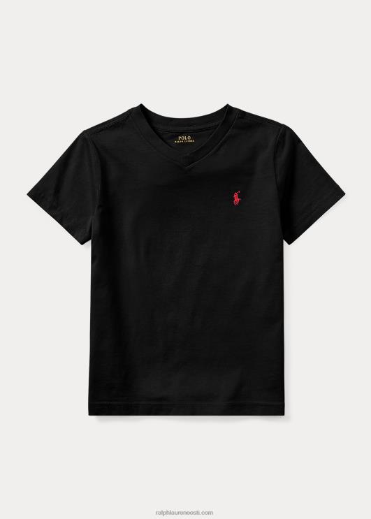 Ralph Lauren lapsed puuvillane trikoo v-kaelusega särk PR0V5901 rl must