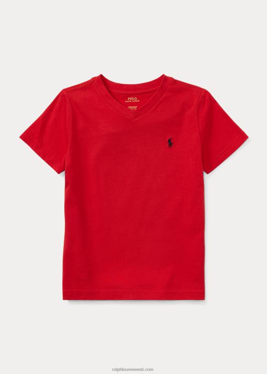 Ralph Lauren lapsed puuvillane trikoo v-kaelusega särk PR0V5902 Rl 2000 punane