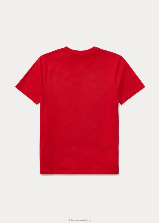 Ralph Lauren lapsed puuvillane trikoo v-kaelusega särk PR0V6280 Rl 2000 punane