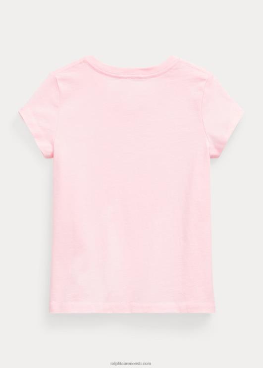 Ralph Lauren lapsed puuvillane trikoo v-kaelusega särk PR0V6914 roosa varjund