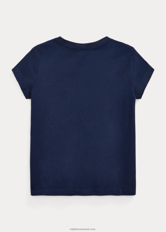 Ralph Lauren lapsed puuvillane trikoo v-kaelusega särk PR0V6916 Newporti merevägi