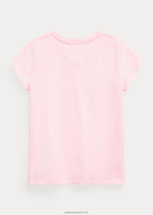 Ralph Lauren lapsed puuvillane trikoo v-kaelusega särk PR0V7214 roosa varjund