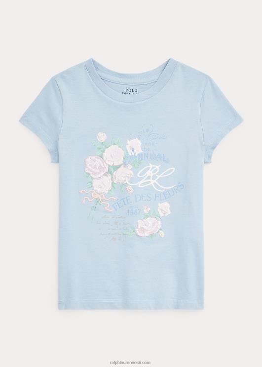 Ralph Lauren lapsed puuvillast trikoo graafiline tee PR0V6832 kinnisvara sinine