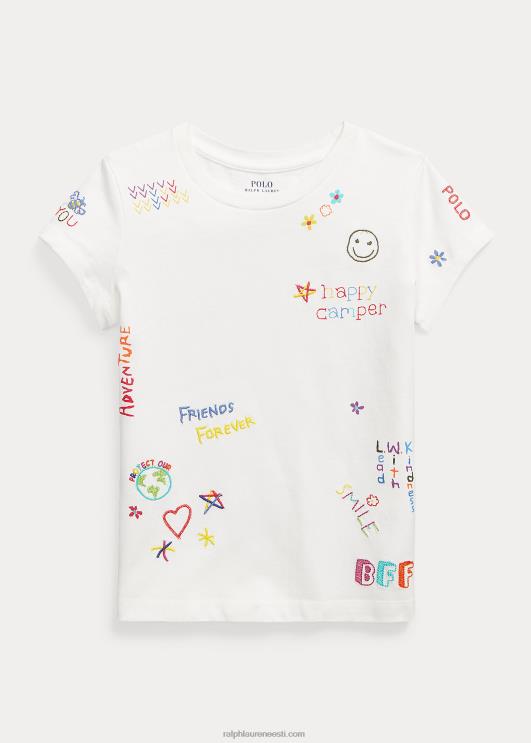 Ralph Lauren lapsed puuvillast trikoo graafiline tee PR0V6862 tekipesu valge