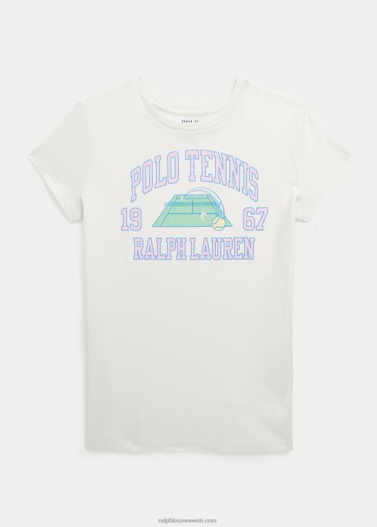 Ralph Lauren lapsed puuvillast trikoo graafiline tee PR0V7070 tekipesu valge