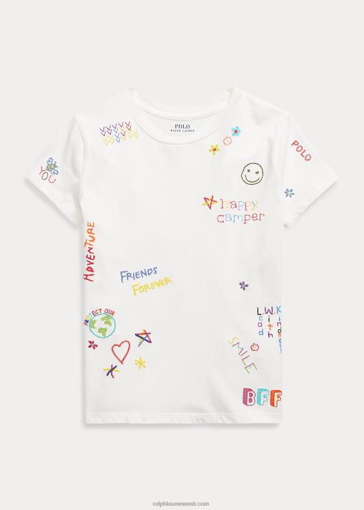 Ralph Lauren lapsed puuvillast trikoo graafiline tee PR0V7101 tekipesu valge