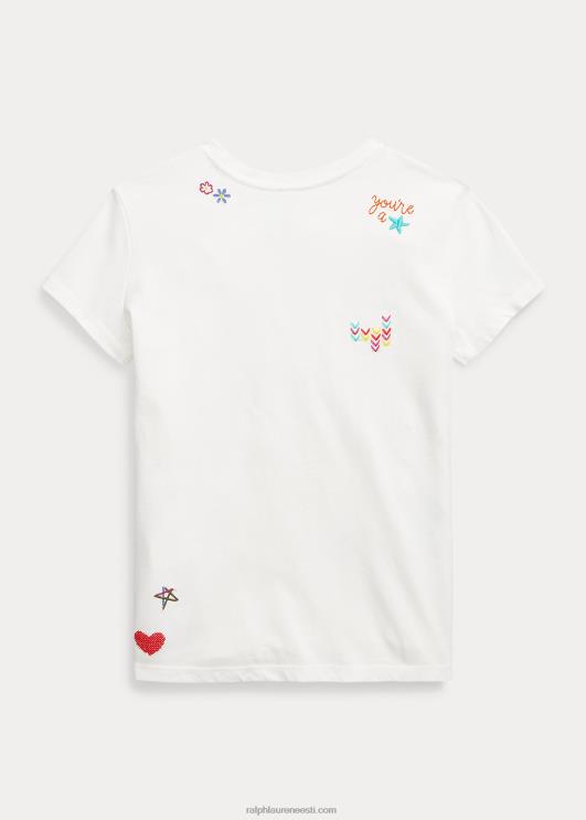 Ralph Lauren lapsed puuvillast trikoo graafiline tee PR0V7101 tekipesu valge
