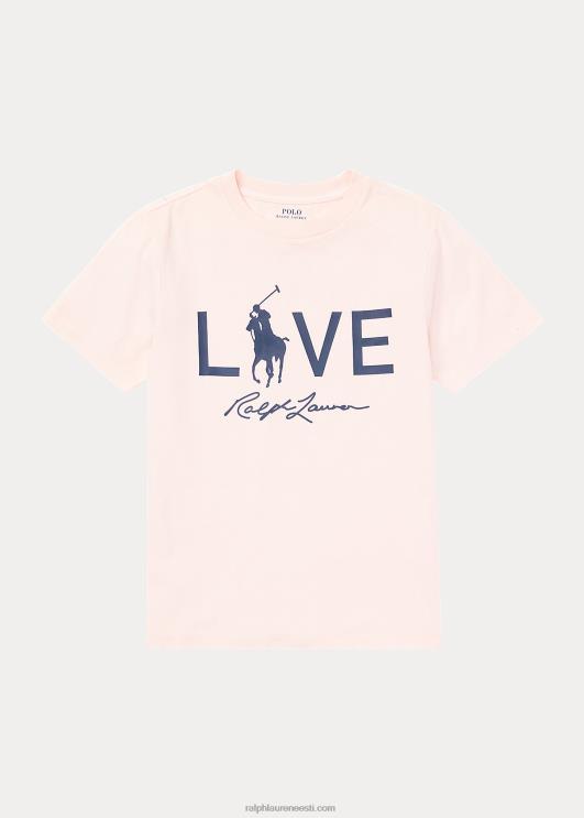 Ralph Lauren lapsed roosa poni live love tee PR0V6304