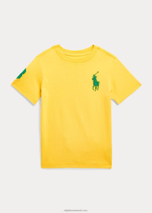 Ralph Lauren lapsed suur poni puuvillane trikoo särk PR0V6449 signaal kollane/vars