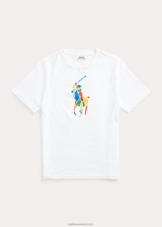 Ralph Lauren lapsed suur poni puuvillane trikoo särk PR0V6624 valge