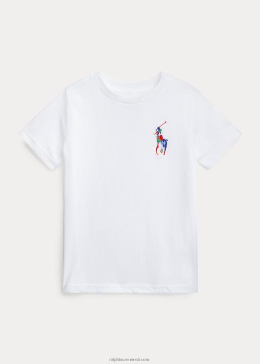 Ralph Lauren lapsed suur poni puuvillane trikoo särk PR0V9782 valge